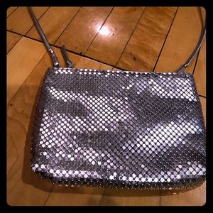 Silver vintage retro sparkle shoulder bag